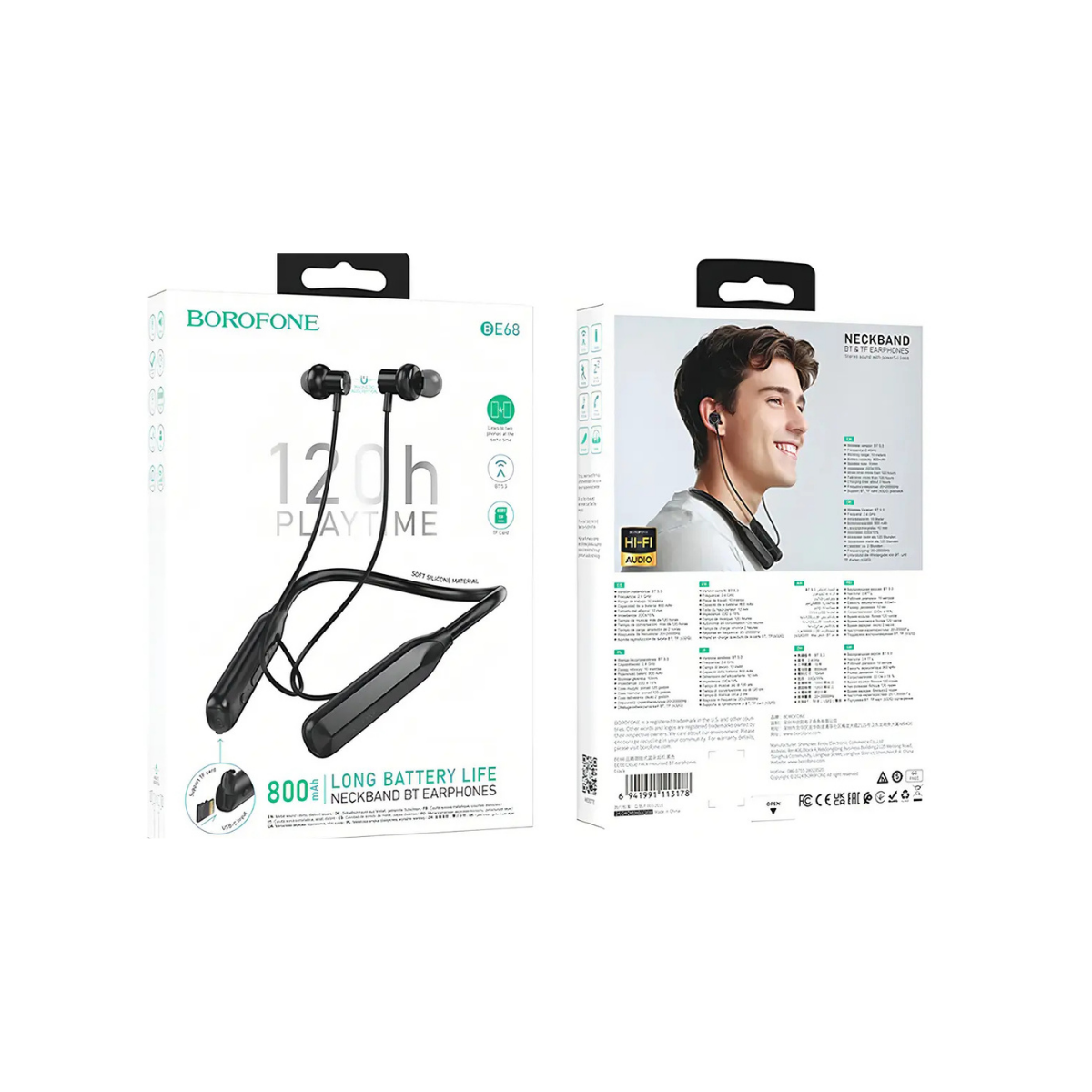 Audífonos Bluetooth Borofone Be68 Cloud 120 Horas Negro