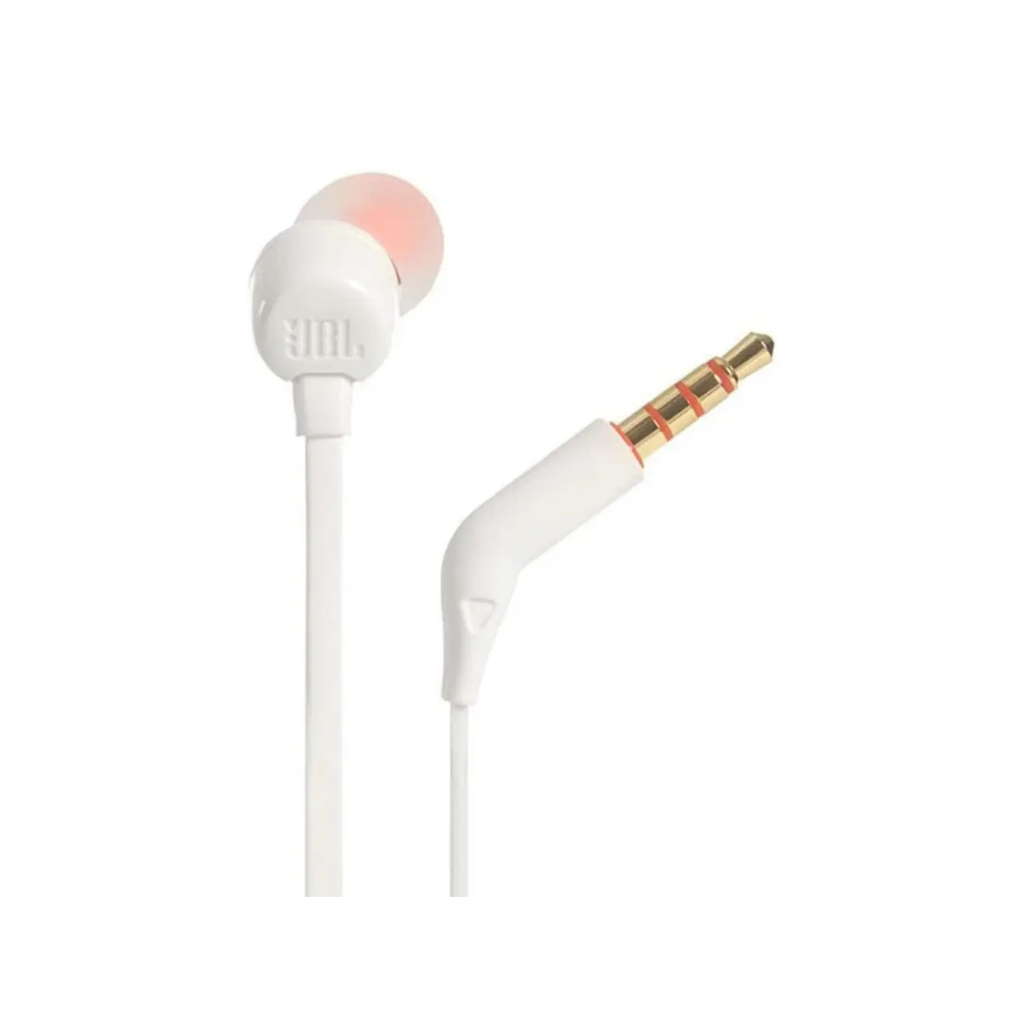 Audifonos cableados Jbl Tune110, entrada Aux color blanco.
