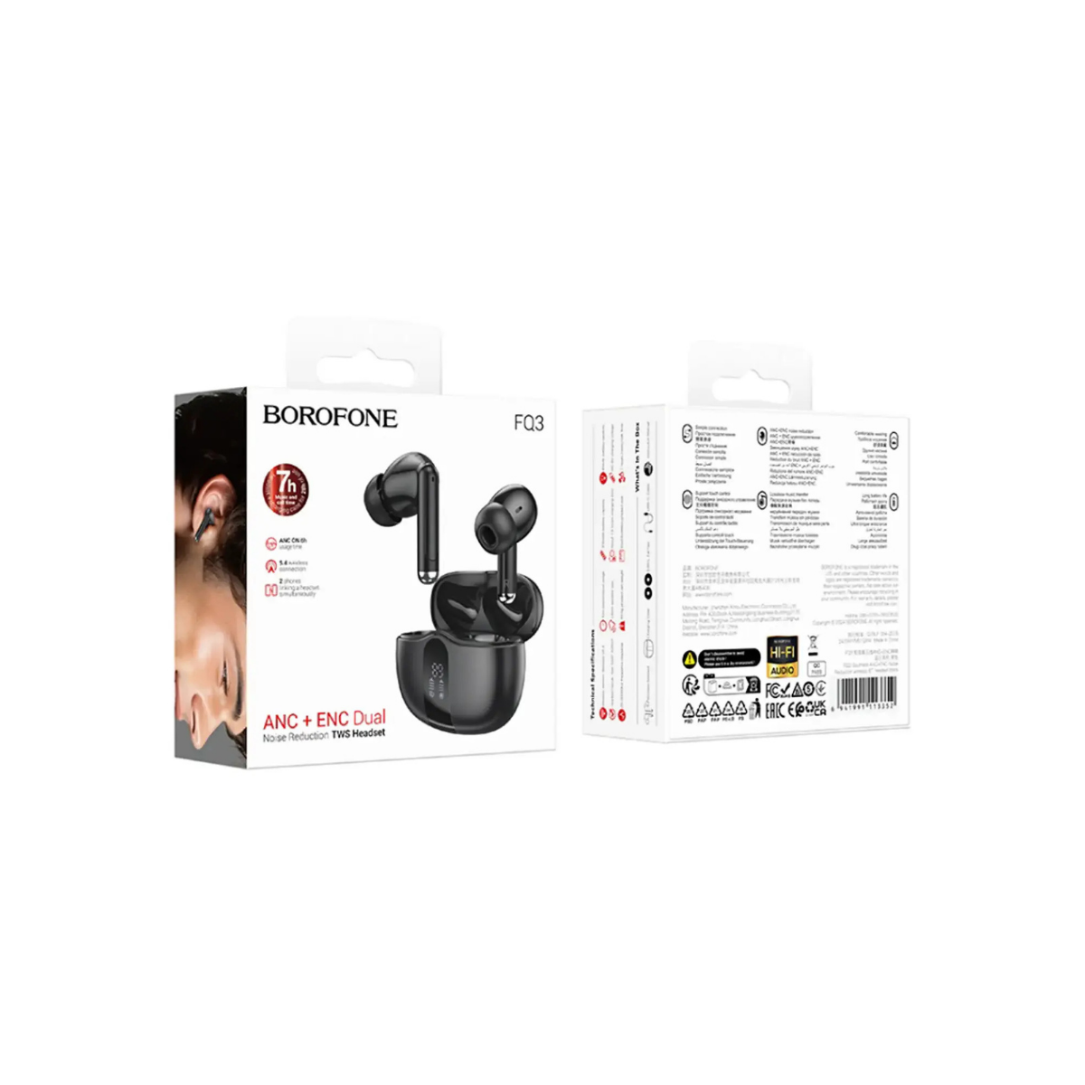 Audífonos Borofone TWS FQ3 ANC+ENC Negro