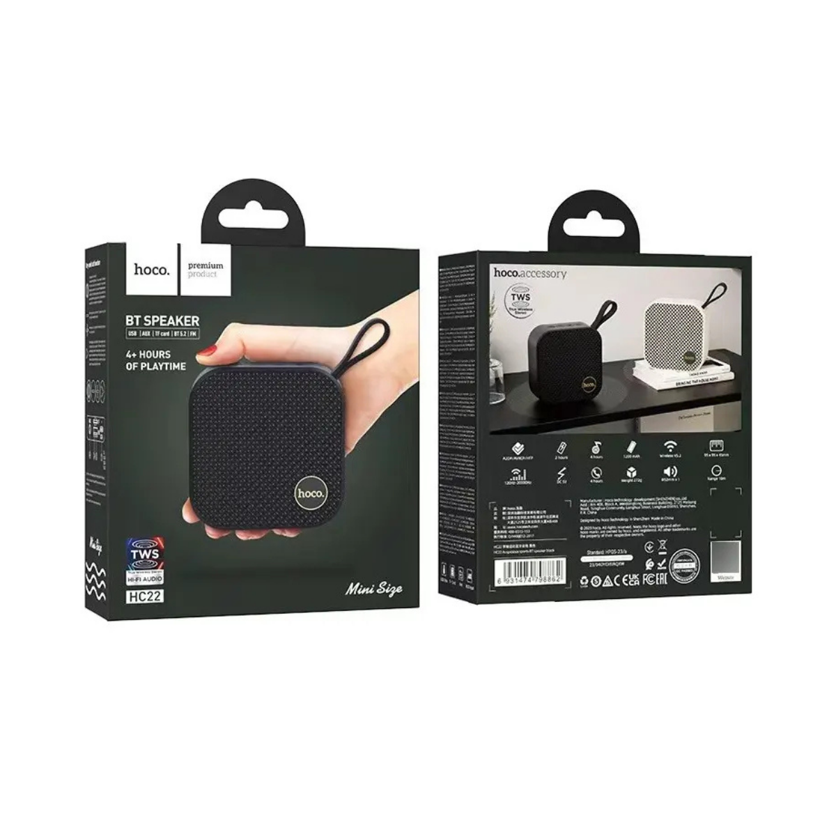 Parlante Bluetooth Hoco Hc22 Mini Portatil Fm Usb Aux Tws